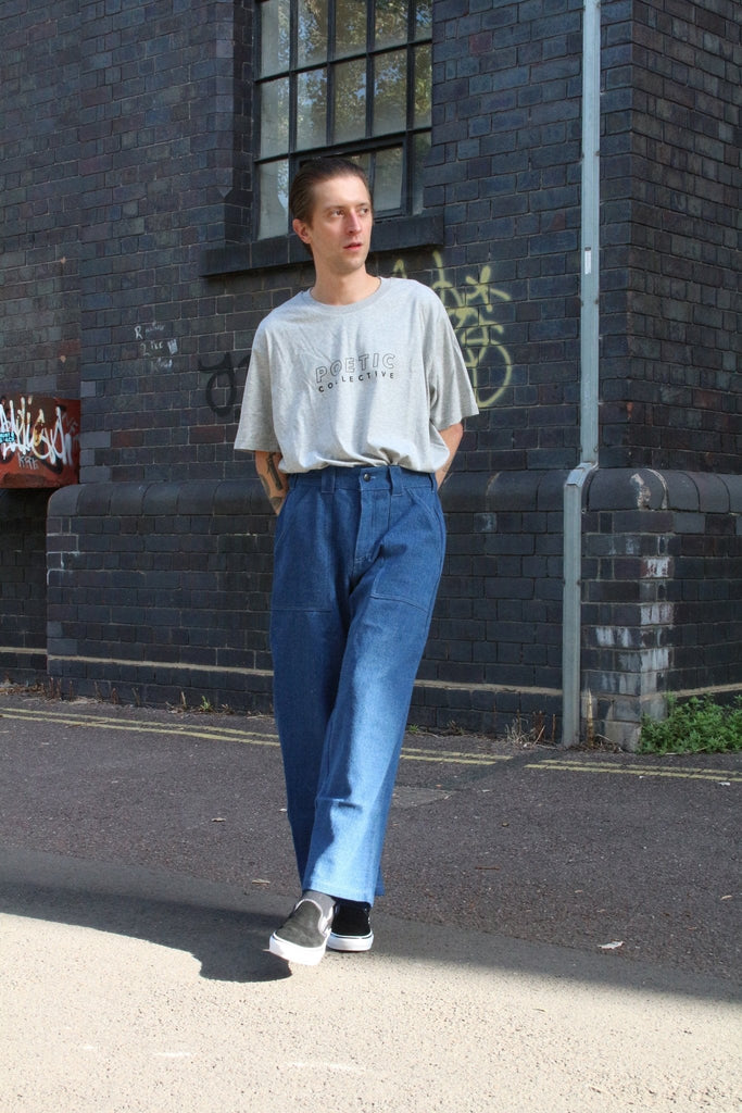 Poetic collective - painter pants - light denim - wide leg - baggy fit jeans grind supply company uk