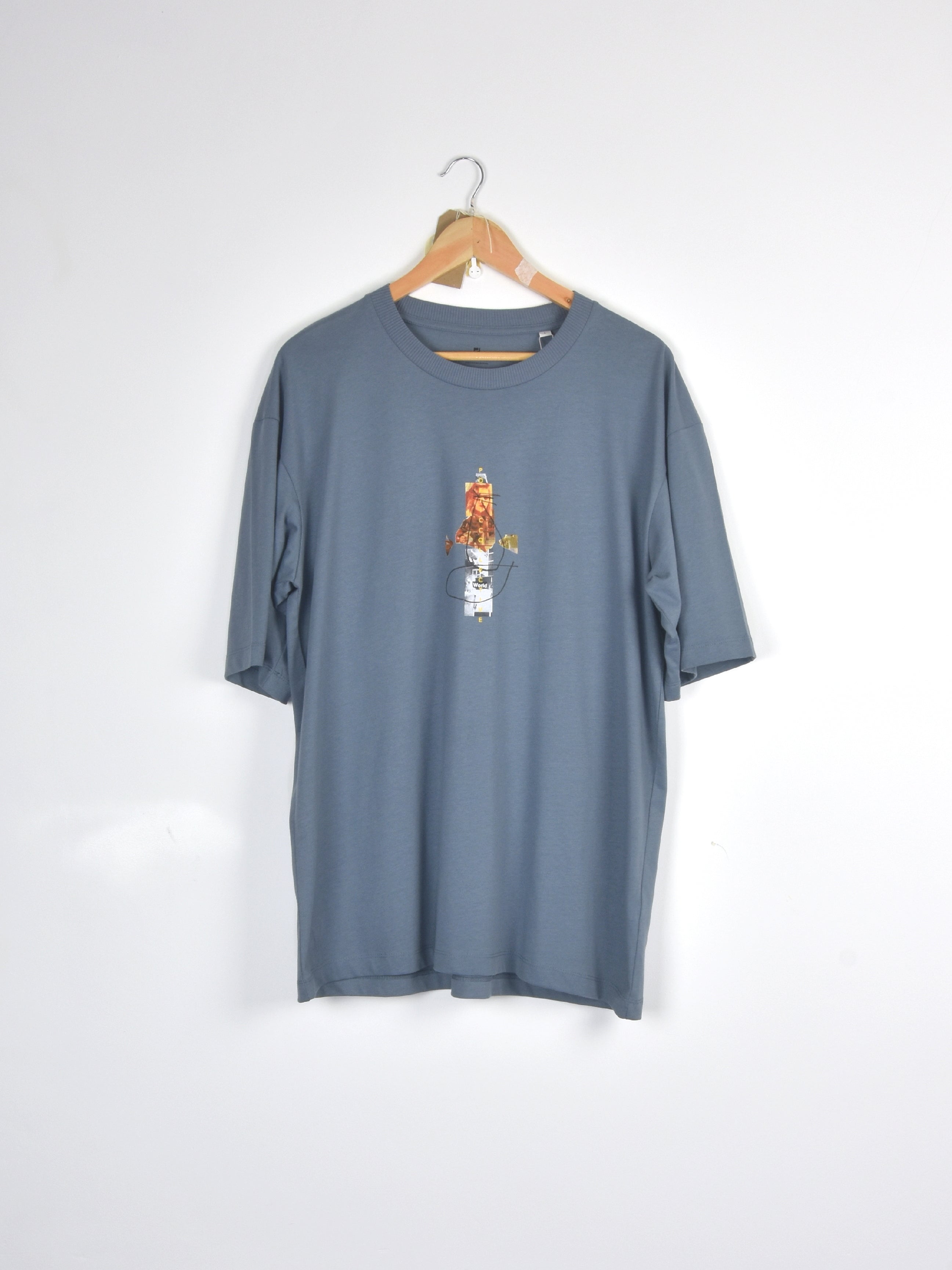 Xl poetic collective - world tee - grey medium only gray t-shirt cartoon