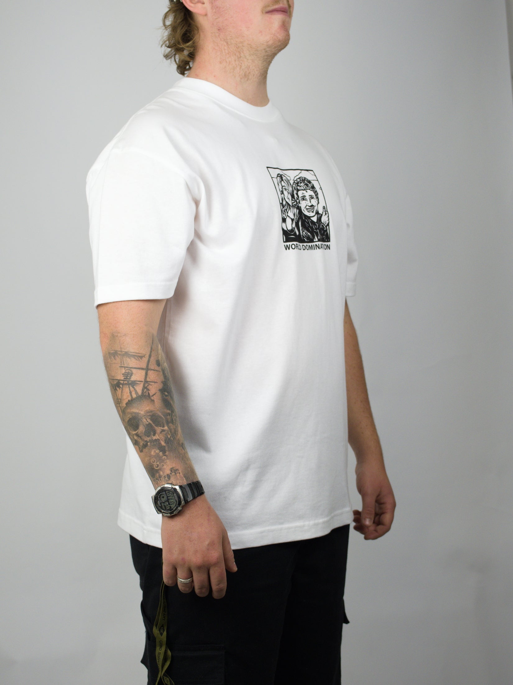 Polar skate co - world domination tee shirt - heavyweight white cotton