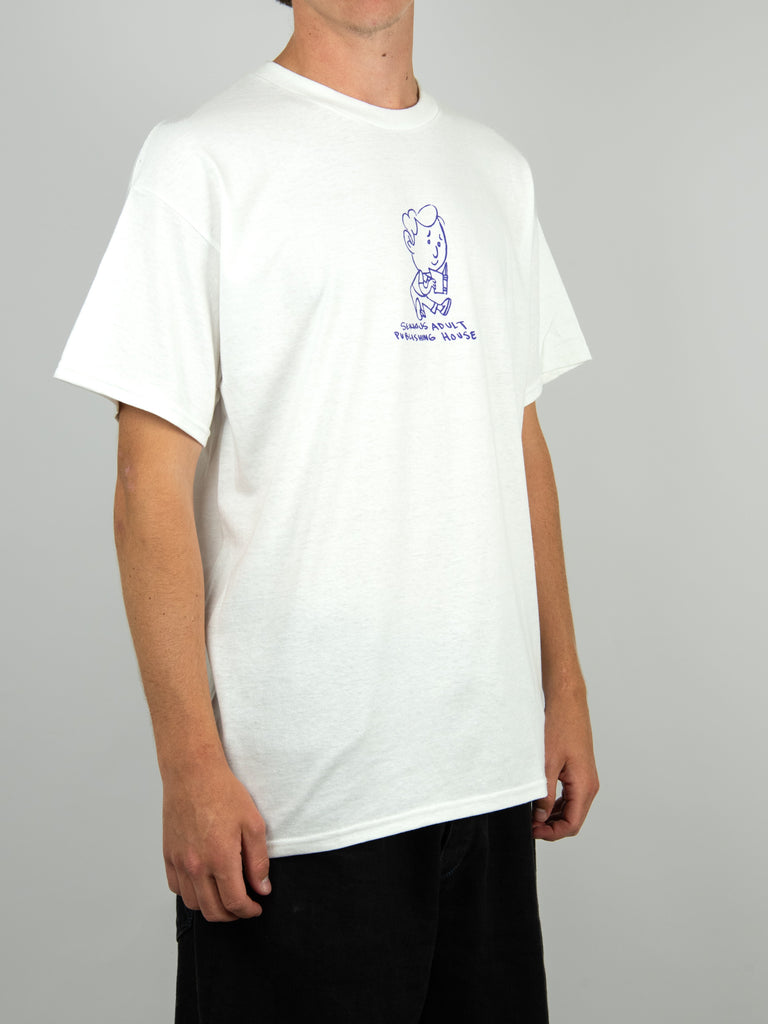 Serious Adult - Invested Tee White Fast Shipping Grind Supply Co Online Skateboard Shop