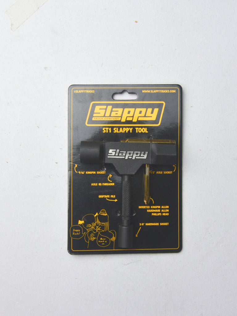 Black Slappy skateboard tool in retail packaging.