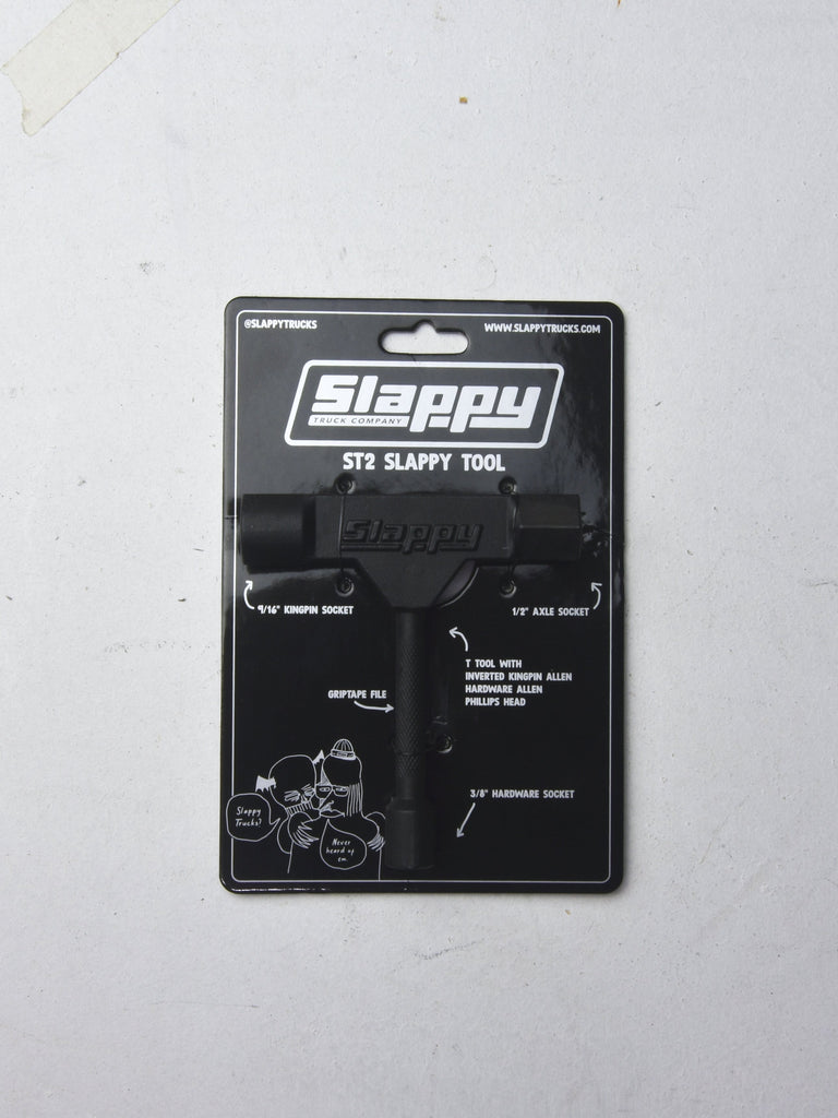 Black retail packaging for a Slappy skateboarding tool.