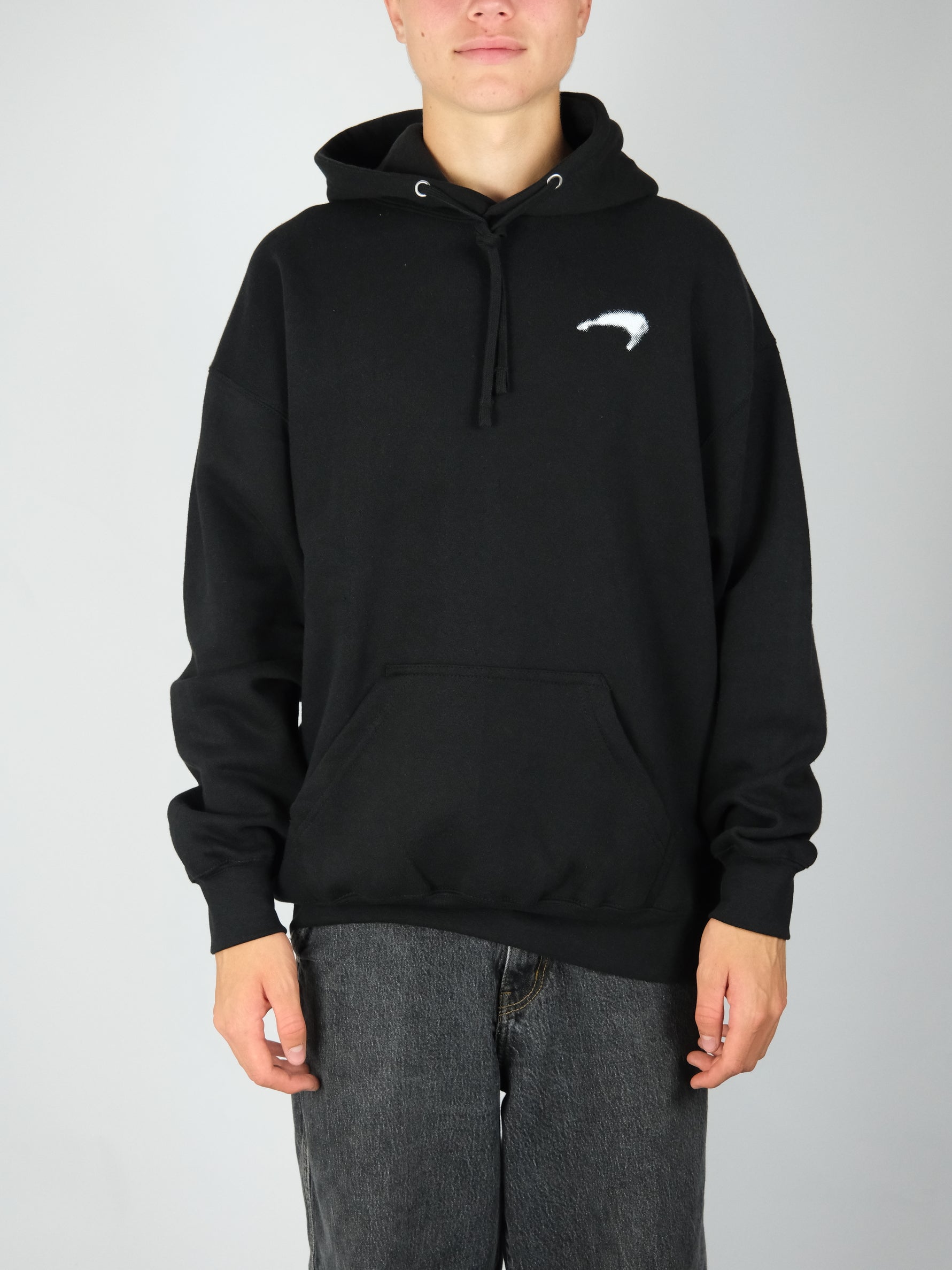 Snack -’alive overspray’ heavyweight 10 oz cotton hoodie - black