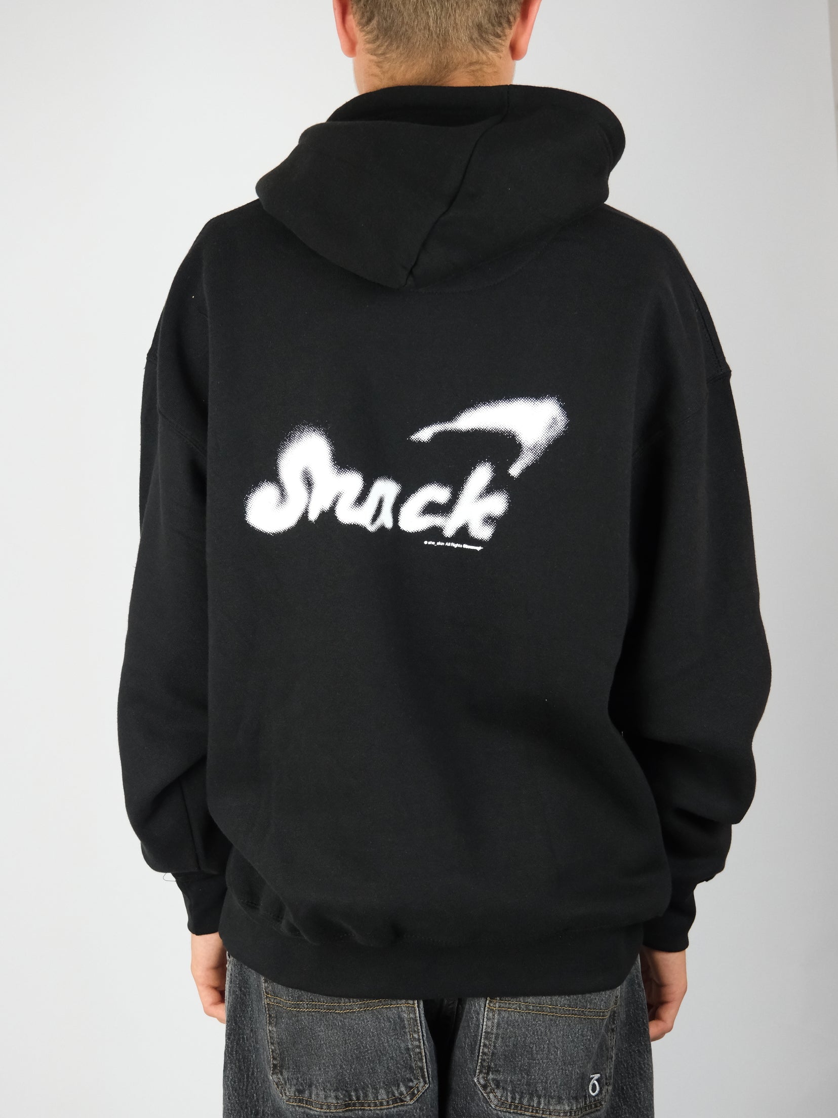Snack -’alive overspray’ heavyweight 10 oz cotton hoodie - black