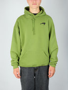 Snack - ’alive overspray’ heavyweight 10 oz cotton hoodie - moss green
