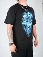 Snack - ’chrome face’ ultra heavy weight t-shirt - black / blue