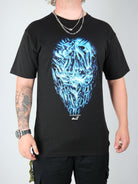 Snack - ’chrome face’ ultra heavy weight t-shirt - black / blue