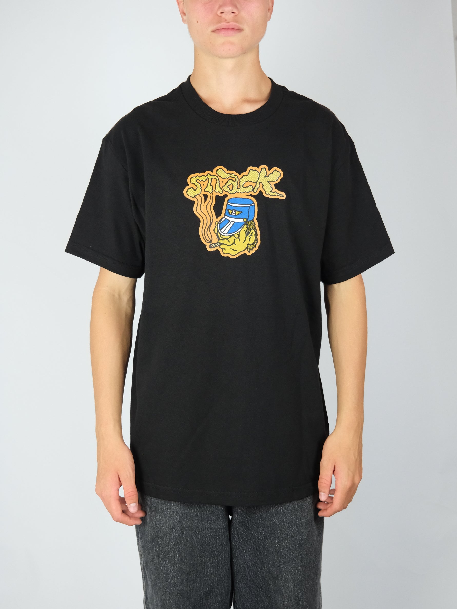 Snack - ’conductor’ heavy weight t-shirt - black / orange