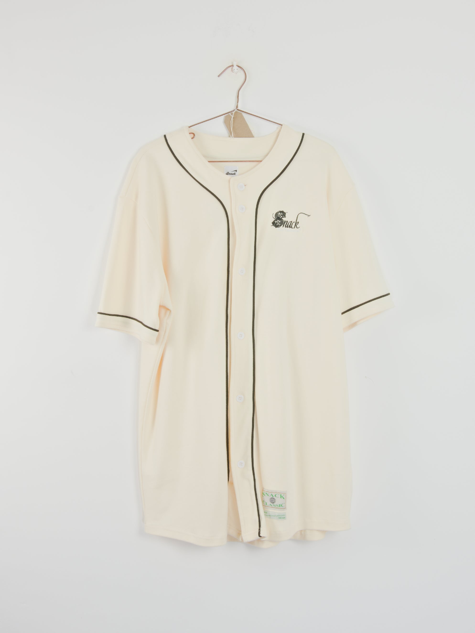Snack - fine garments baseball jersey - cream & black - xl last
