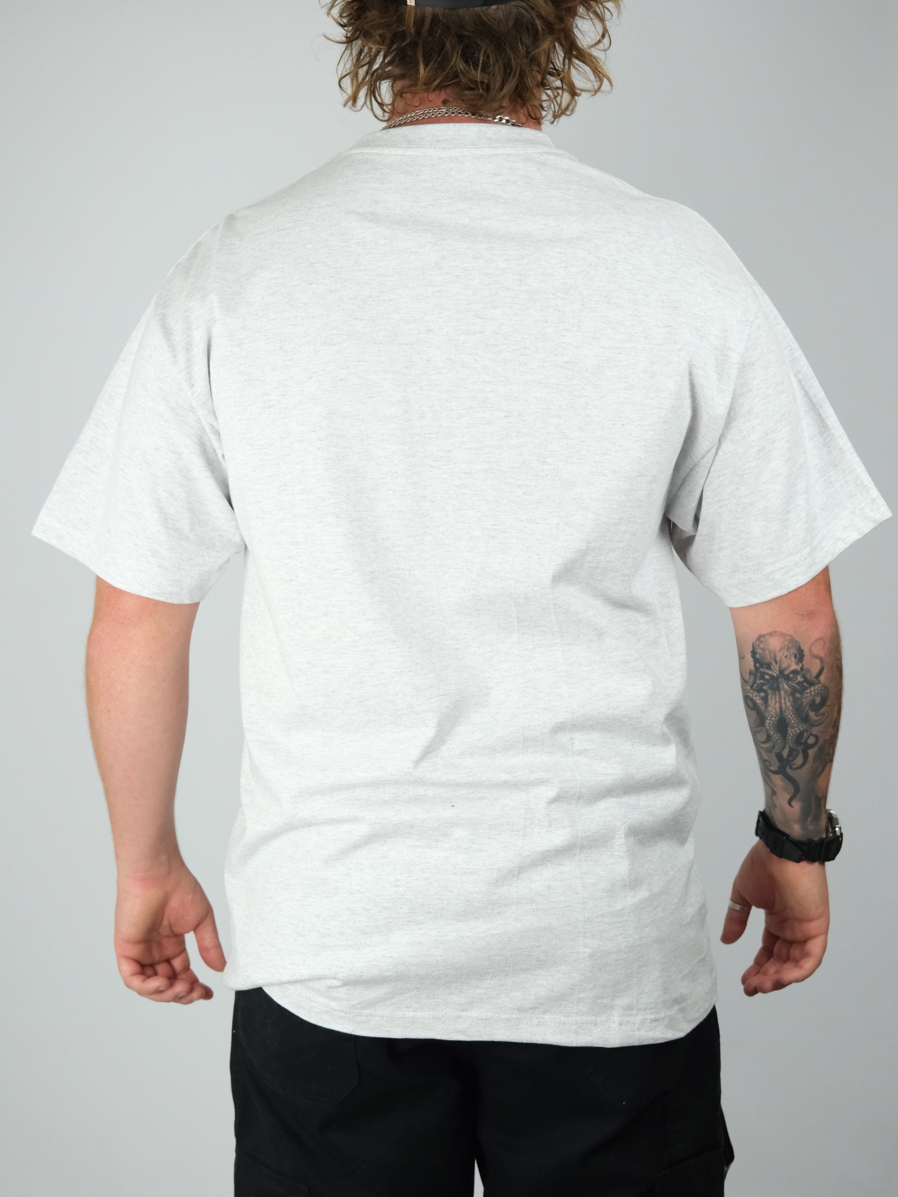 Snack - ’raspberry’ heavy weight t-shirt - white / red