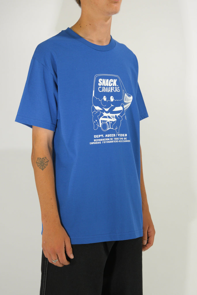 Snack Skateboards - Audio / Video Tee Royal Blue Fast Shipping Grind Supply Co Online Skateboard Shop