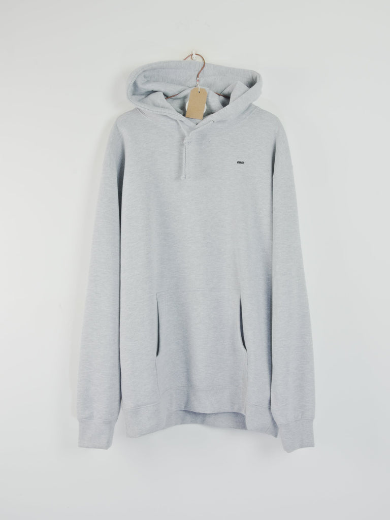 Snack skateboards - ’back off’ - heavyweight 10 oz cotton hoodie - heather grey grind supply company uk