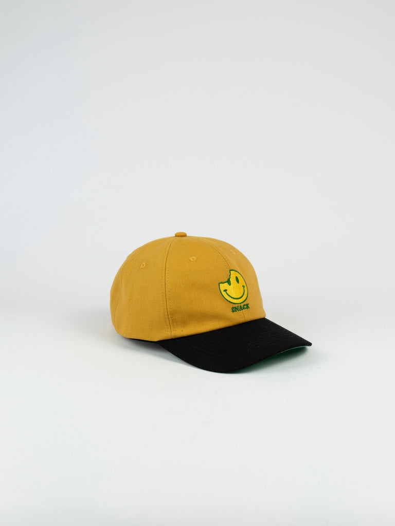 Snack Skateboards - Bite Strap Back Hat Mustard / Black Hats Fast Shipping Grind Supply Co Online Skateboard Shop