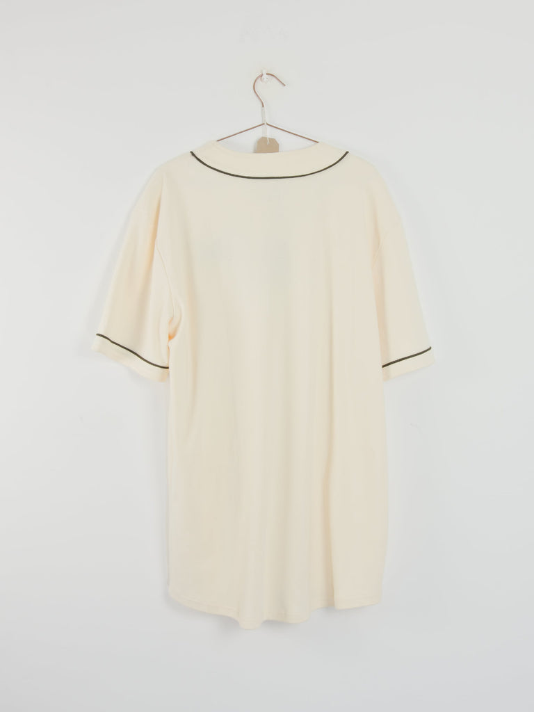 Snack skateboards - fine garments baseball jersey - cream & black - xl last one grind supply company uk