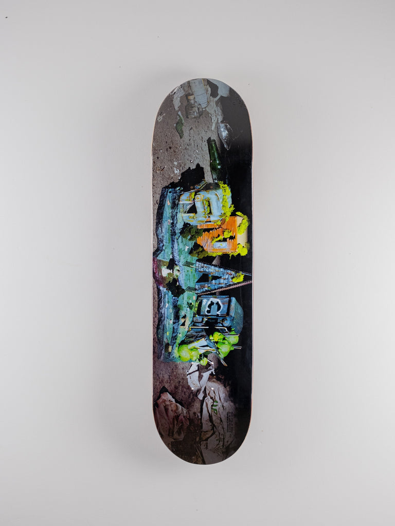 Colorful abstract graffiti artwork on Snack Skateboards Gkode Bando skateboard deck 8.38