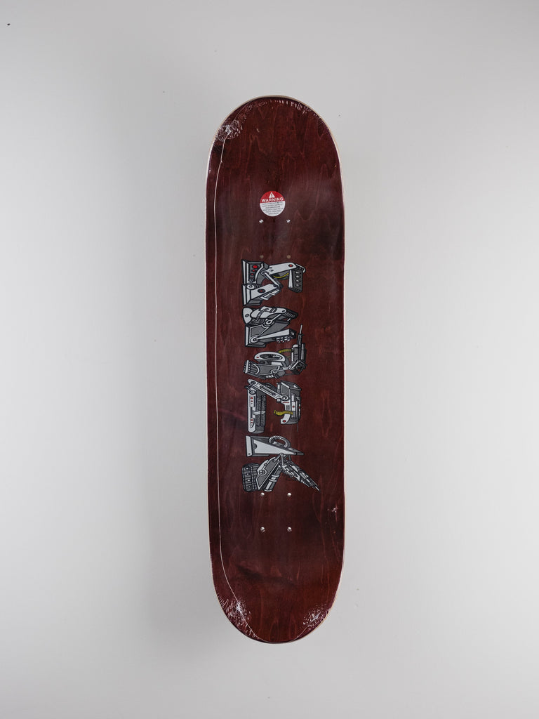 Maroon Snack Skateboards Gkode Bando Skateboard Deck with Magenta Stylized Lettering