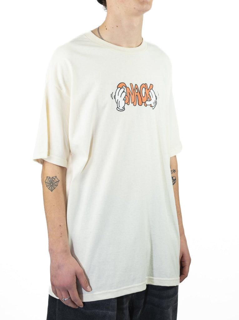 Snack Skateboards - Hands White Heavyweight Cotton Tee Shirt Fast Shipping Grind Supply Co Online Skateboard Shop