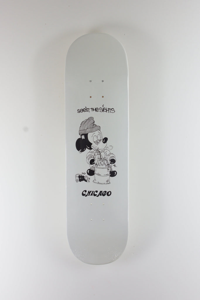 Snack Skateboards - ’ Seein The Sights: Chicago - White - 8.5 x 32.125 - 14.25 - Decks Fast Shipping