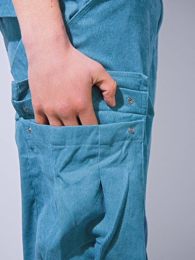 Xl snack skateboards - unlock coduroy cargo pants - sky blue - baggy fit pant grind supply company uk
