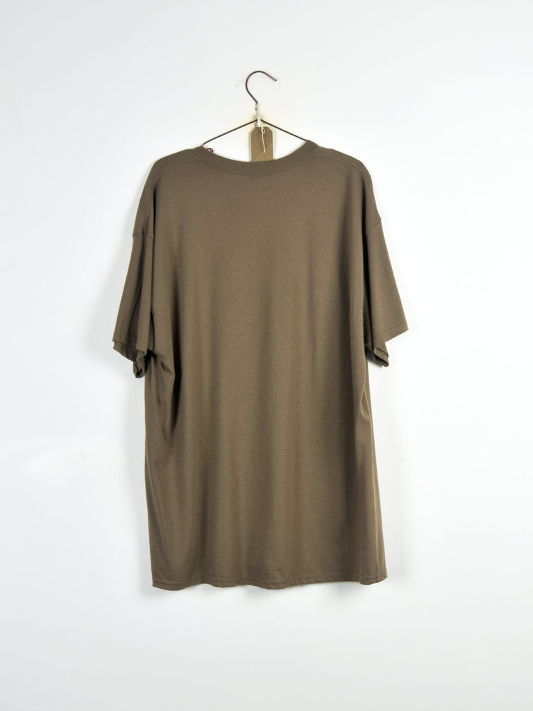 Xl snack skateboards - western wear t shirt- brown - heavyweight cotton - xlarge last t shirt grind supply company uk