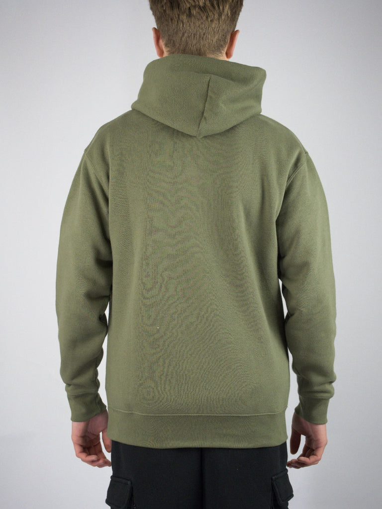 Sour solution army pull over hoodie olive green - heavyweight skate grind supply company uk
