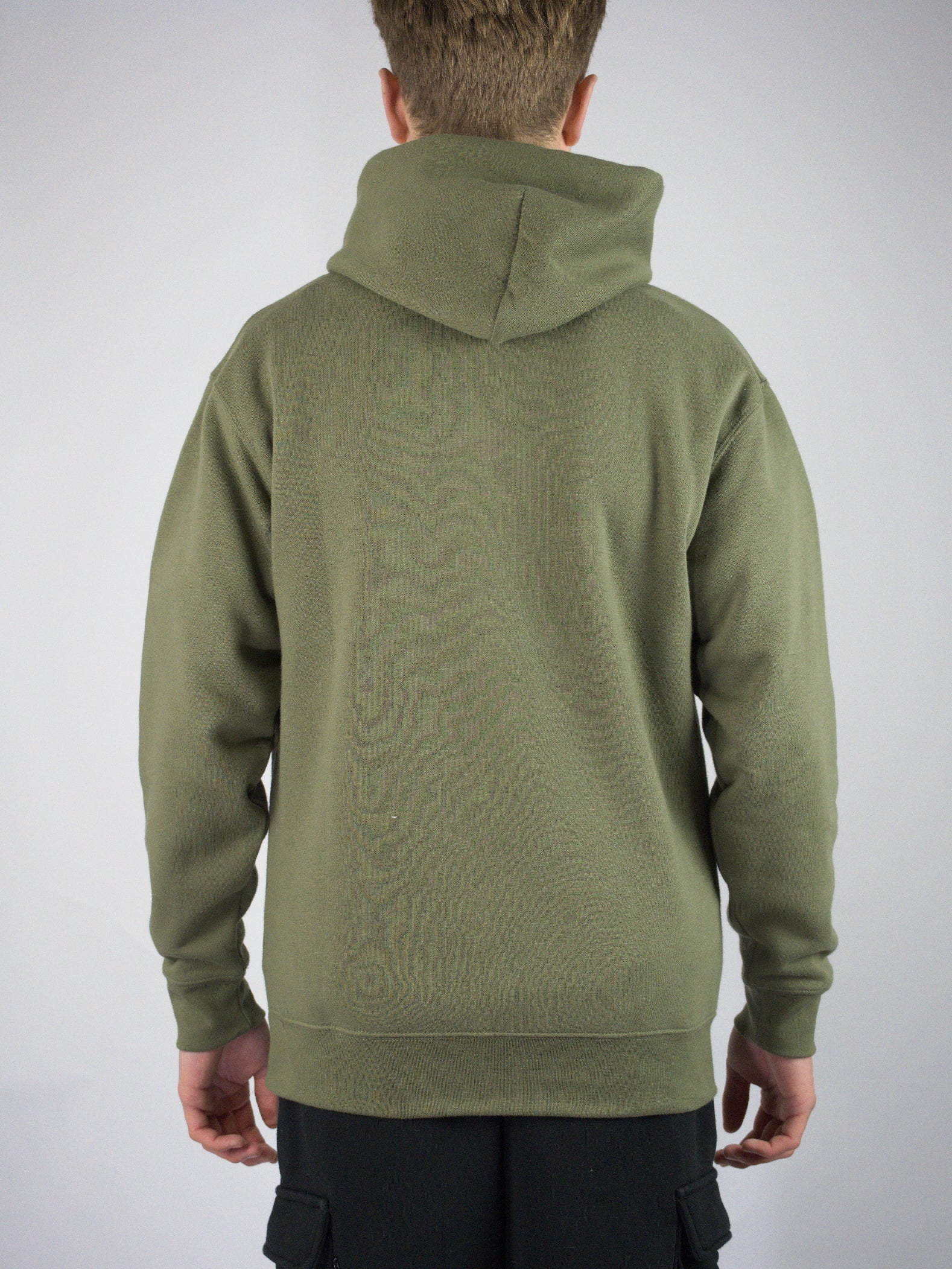 L sour solution army pull over hoodie olive green - heavyweigt - last one size only