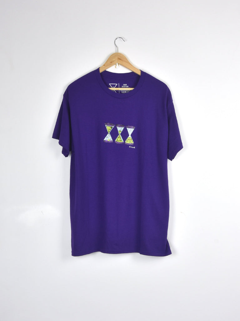 Sour solution buchi hour glass tee shirt - purple t grind supply company uk