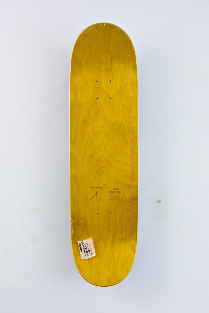 Yellow Sour Solution Death Skateboard Deck, Oscar Candon Pro Model, 8.50 x 32.10