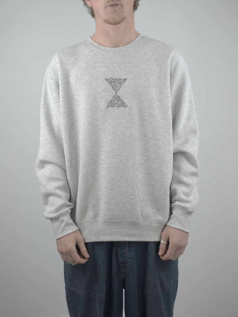 Sour solution - humani crew - heather grey sweatshirt grind supply company uk