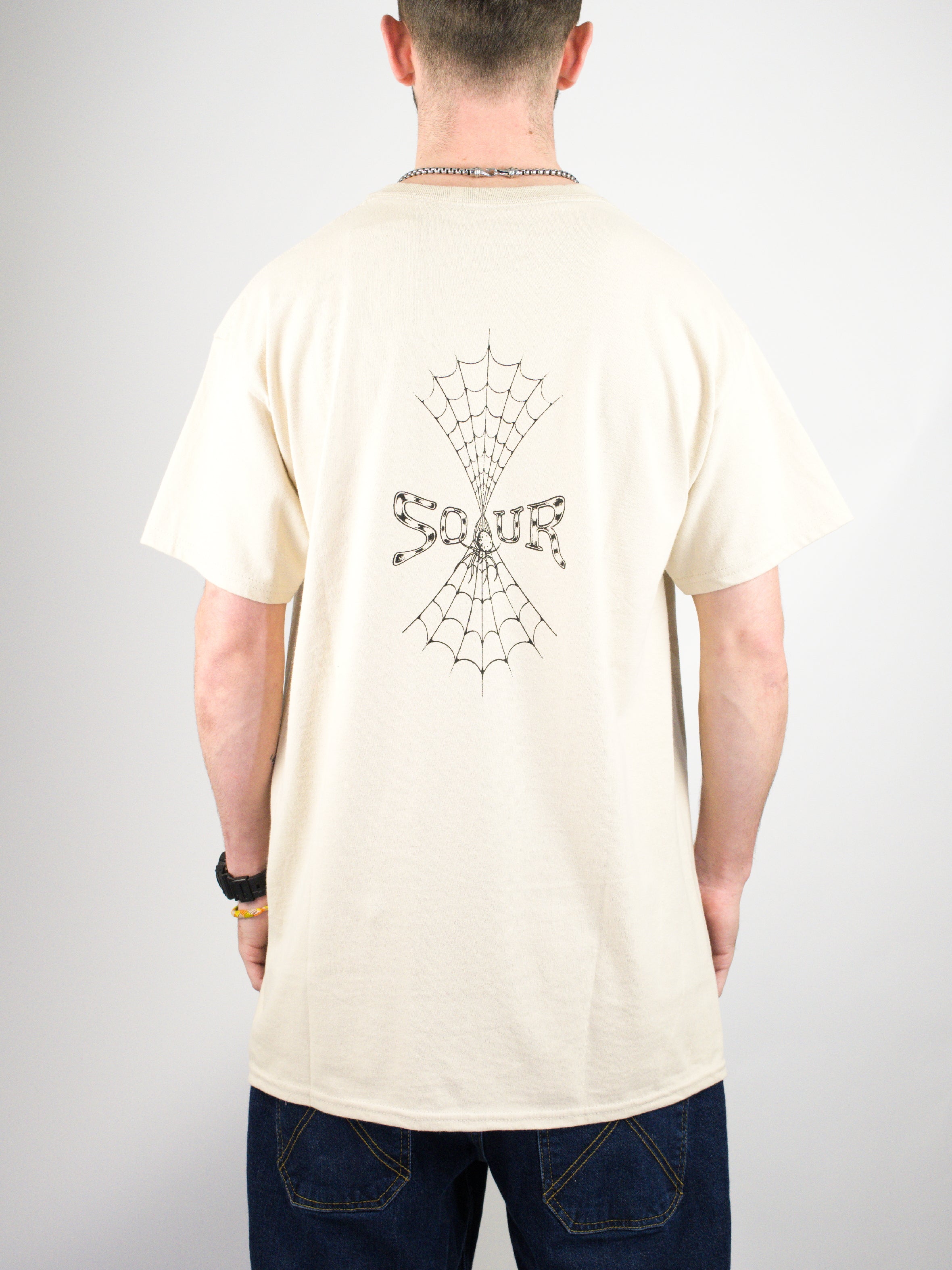 Sour solution - sourweb tee shirt - sand cream-colored t-shirt spider