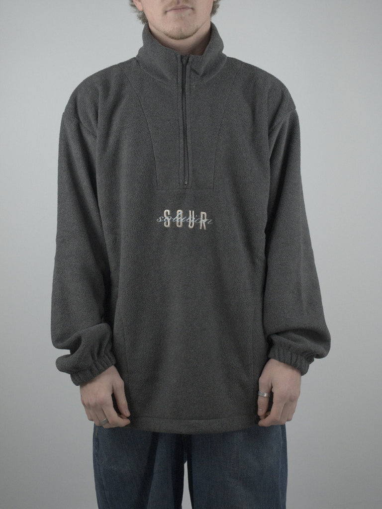 Xl sour solution spot hunter quarter zip fleece pull over - dark grey medium sweatshirt grind supply company uk