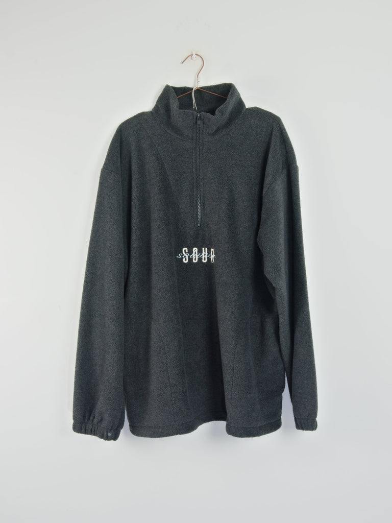 Xl sour solution spot hunter quarter zip fleece pull over - dark grey medium sweatshirt grind supply company uk