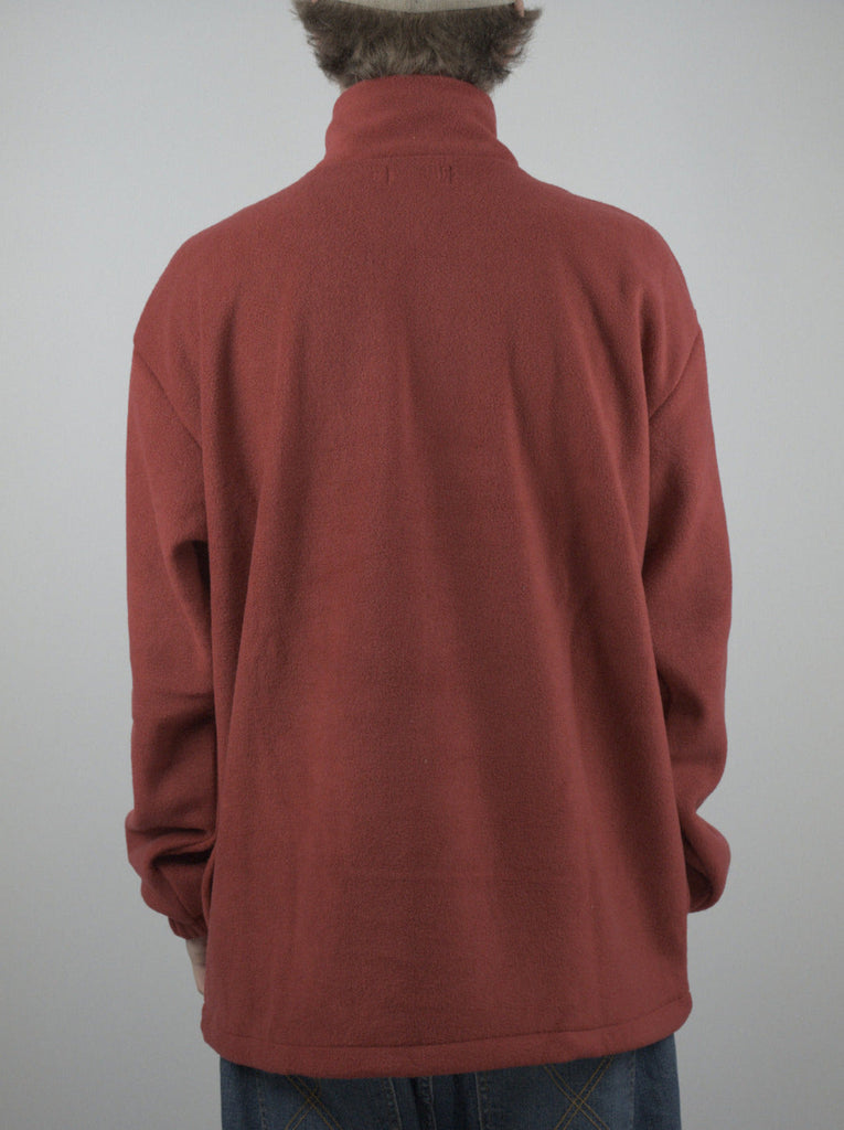 Sour solution - spot hunter - quarter zip fleece pull over - red burgundy fleece pullover