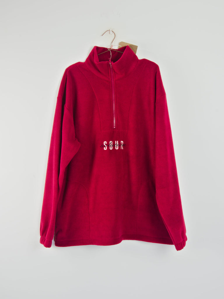 Sour solution - spot hunter - quarter zip fleece pull over - red