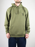 Sour solution worker hoodie - heavyweight pullover with embroidery & back print olive green pullover