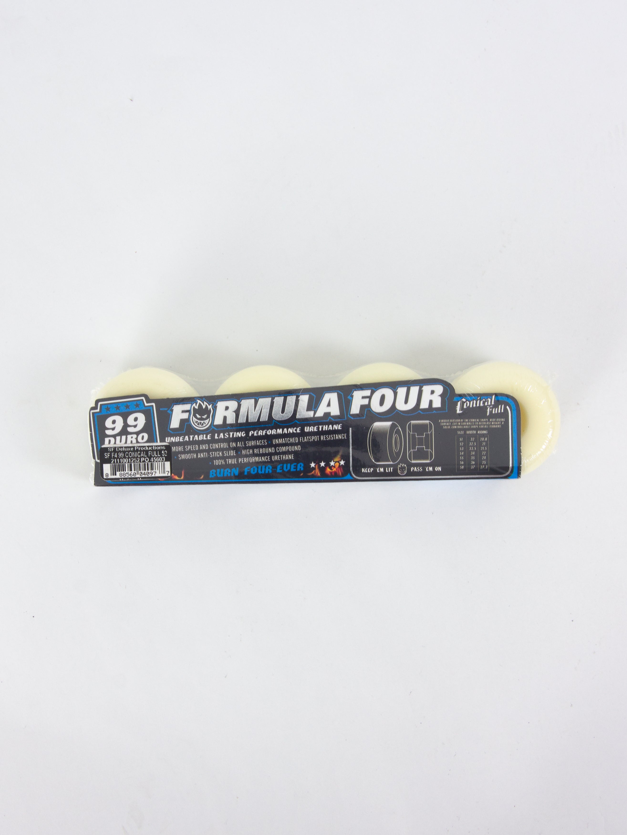 Spitfire wheels - formula four conical full 52mm skateboard - 99a