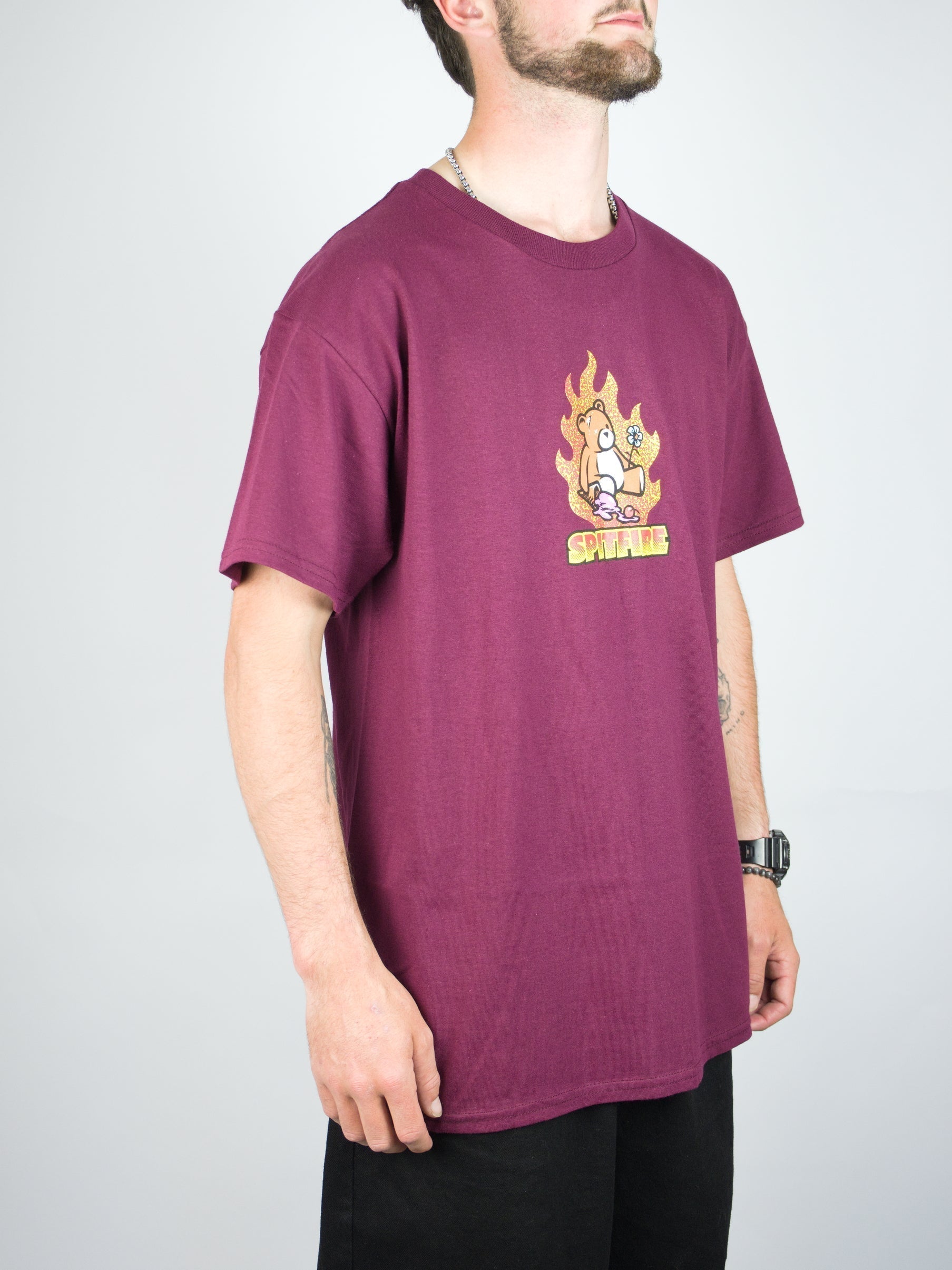 Spitfire wheels - lil beatdowns tee - maroon