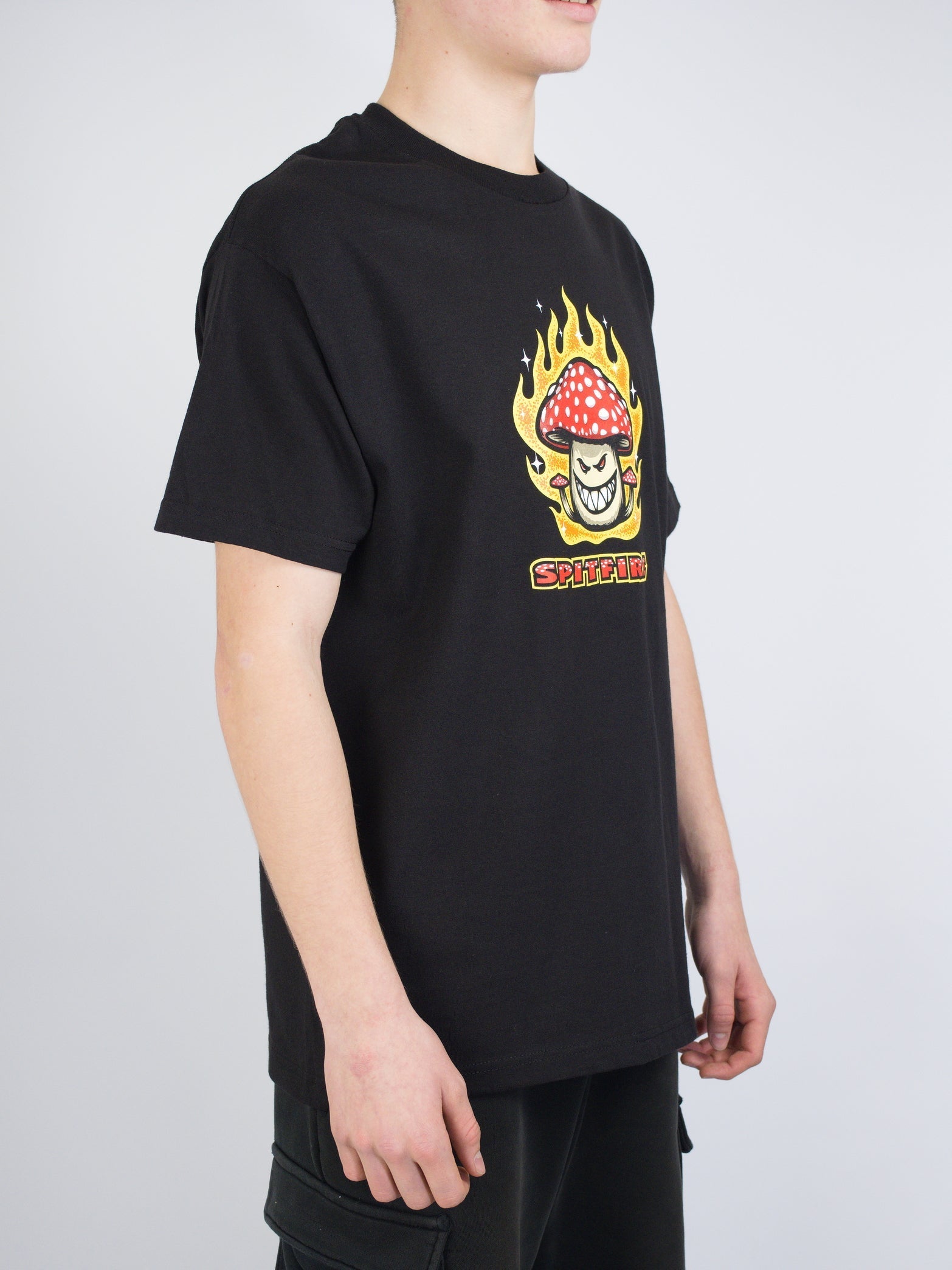 S spitfire wheels - mushroom big head tee - black last one size only