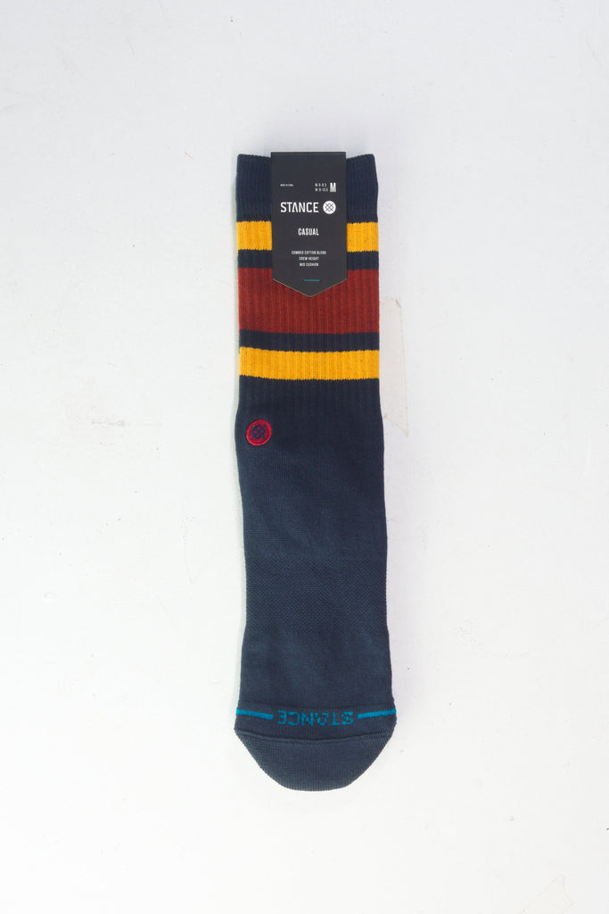 Stance - boyd crew socks - medium cushion - gold / blue / red grind supply company uk
