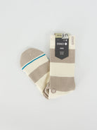 Stance butter blend with infinknit stacked up socks mid crew height string grey