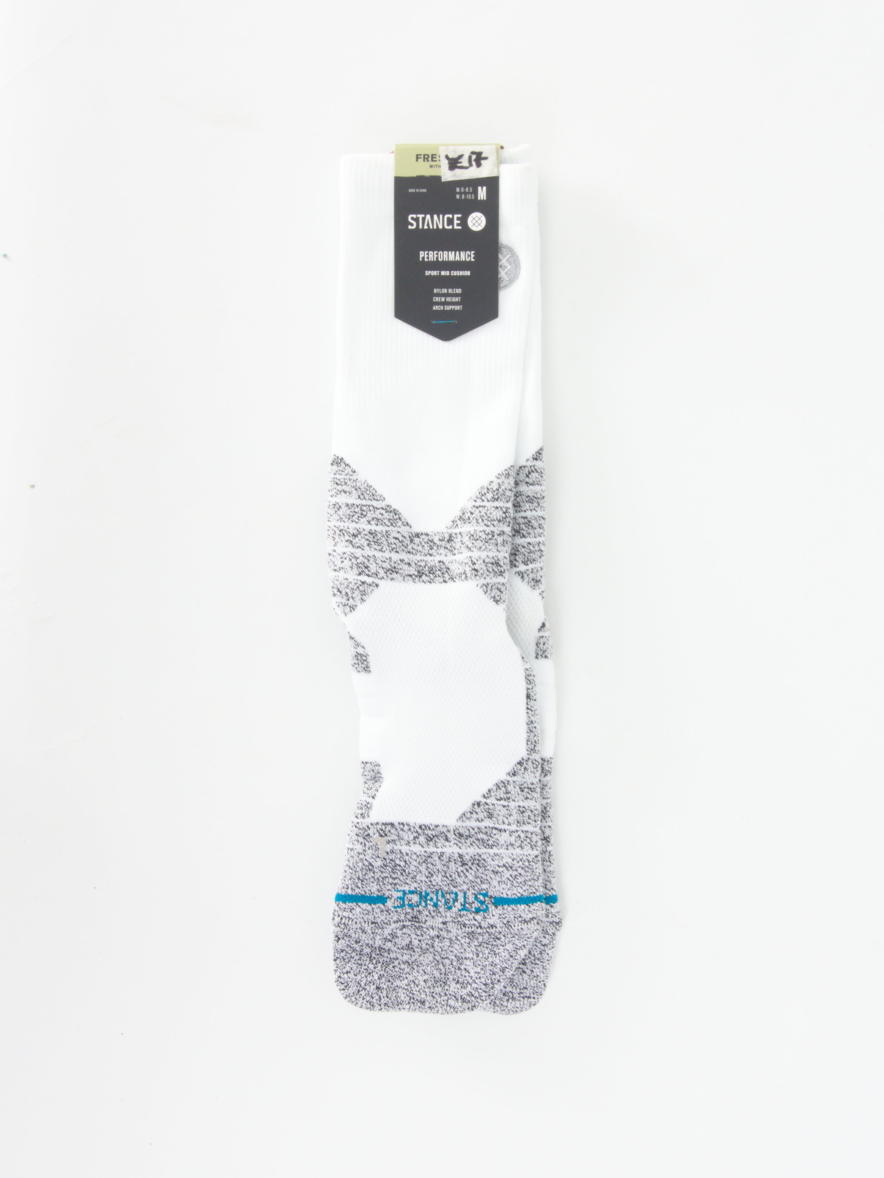 Stance - feel360 with infinknit icon sport socks - crew height - white
