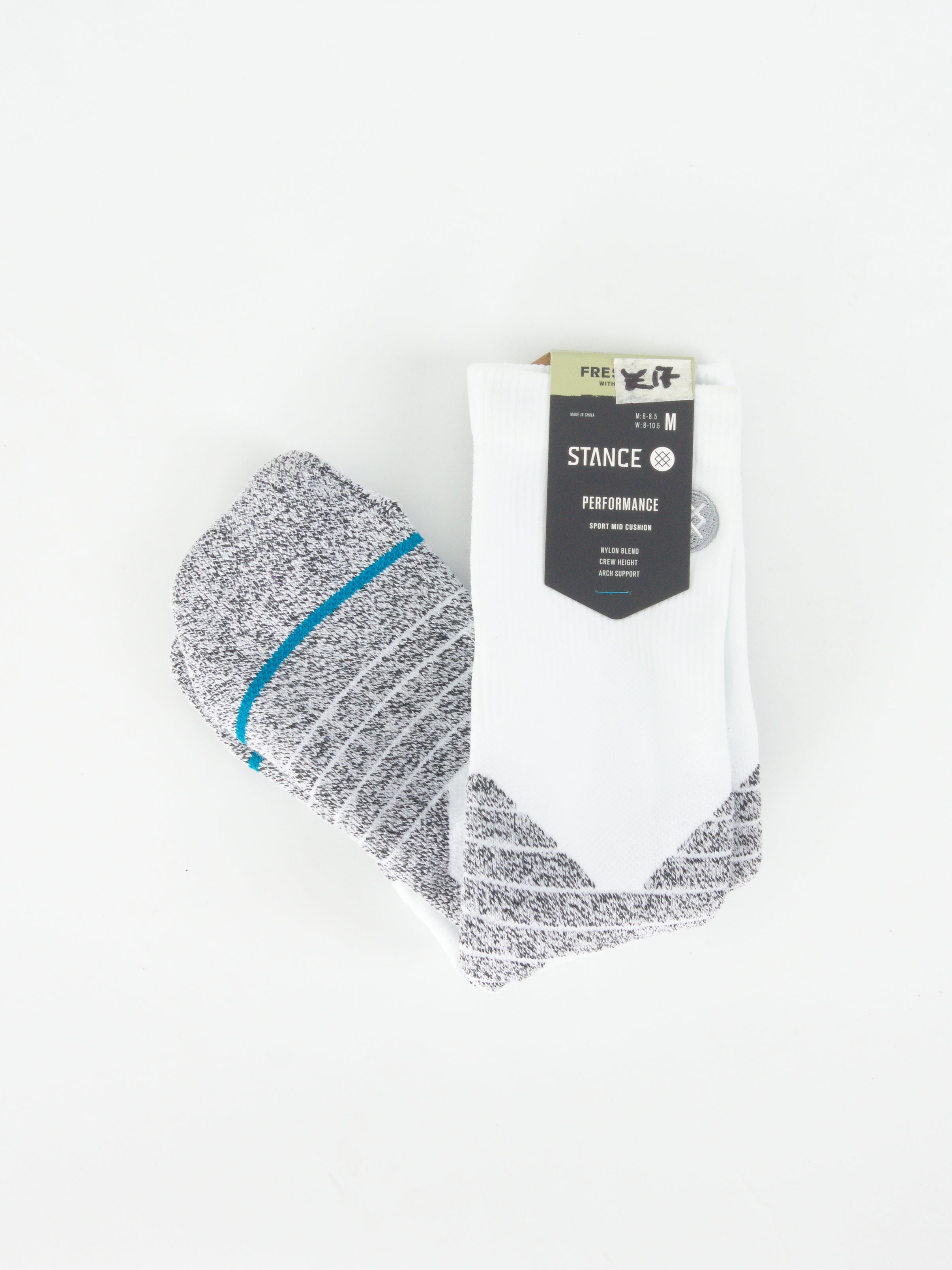 Stance - feel360 with infinknit icon sport socks - crew height - white