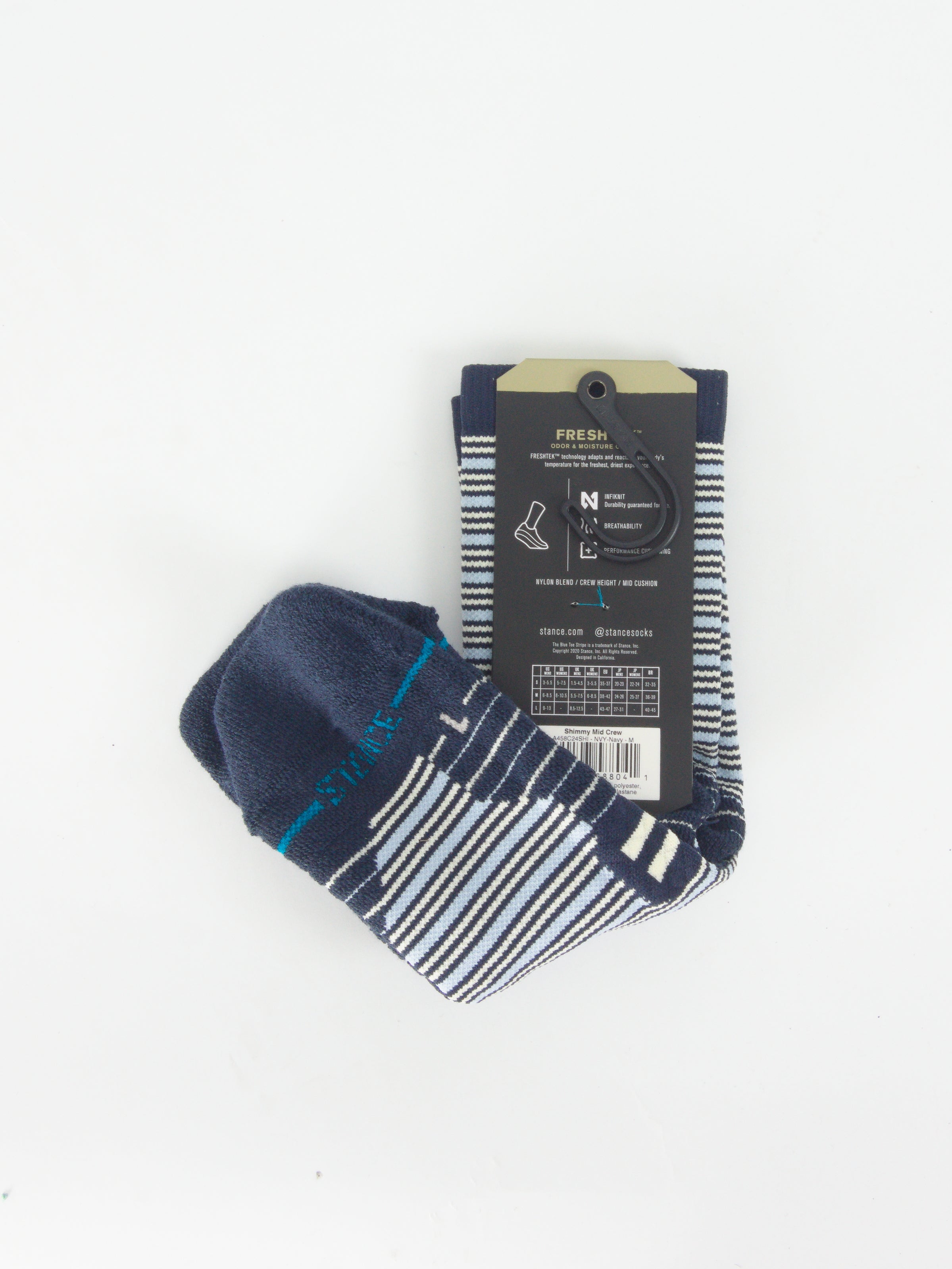Stance - feel360 with infinknit shimmy sport socks - mid crew height - navy