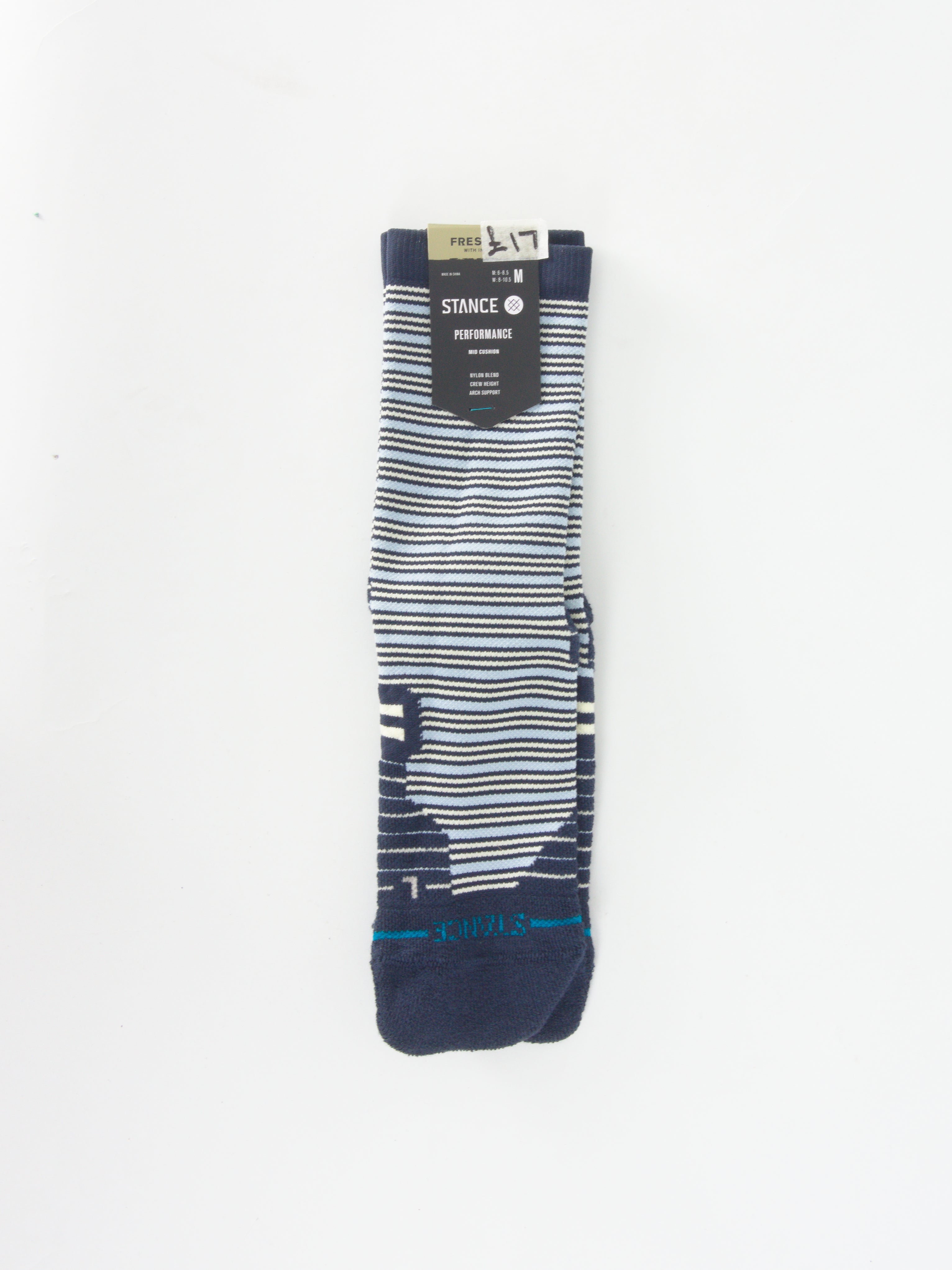 Stance - feel360 with infinknit shimmy sport socks - mid crew height - navy