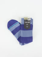 Stance feel360 with infinknit stacked up sport socks mid crew height indigo blue