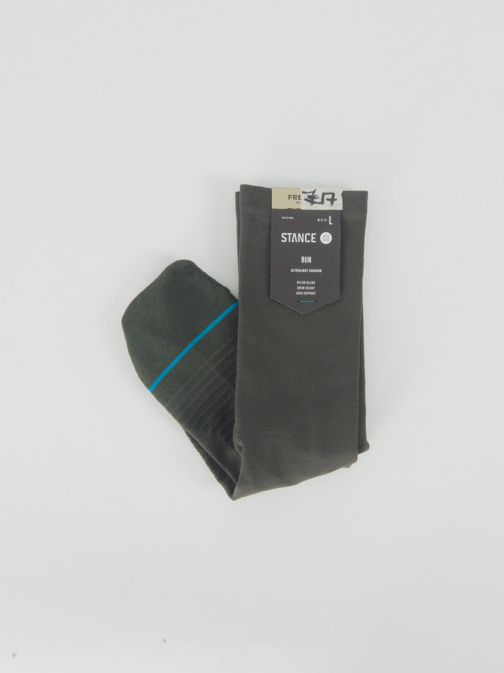 Stance feel360 with infinknit washed black ultra crew sport socks ultralight cushion