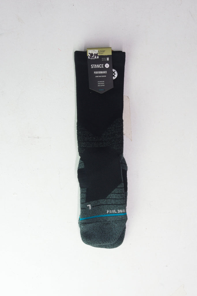Stance - freshtek athletic crew socks - black grind supply company uk