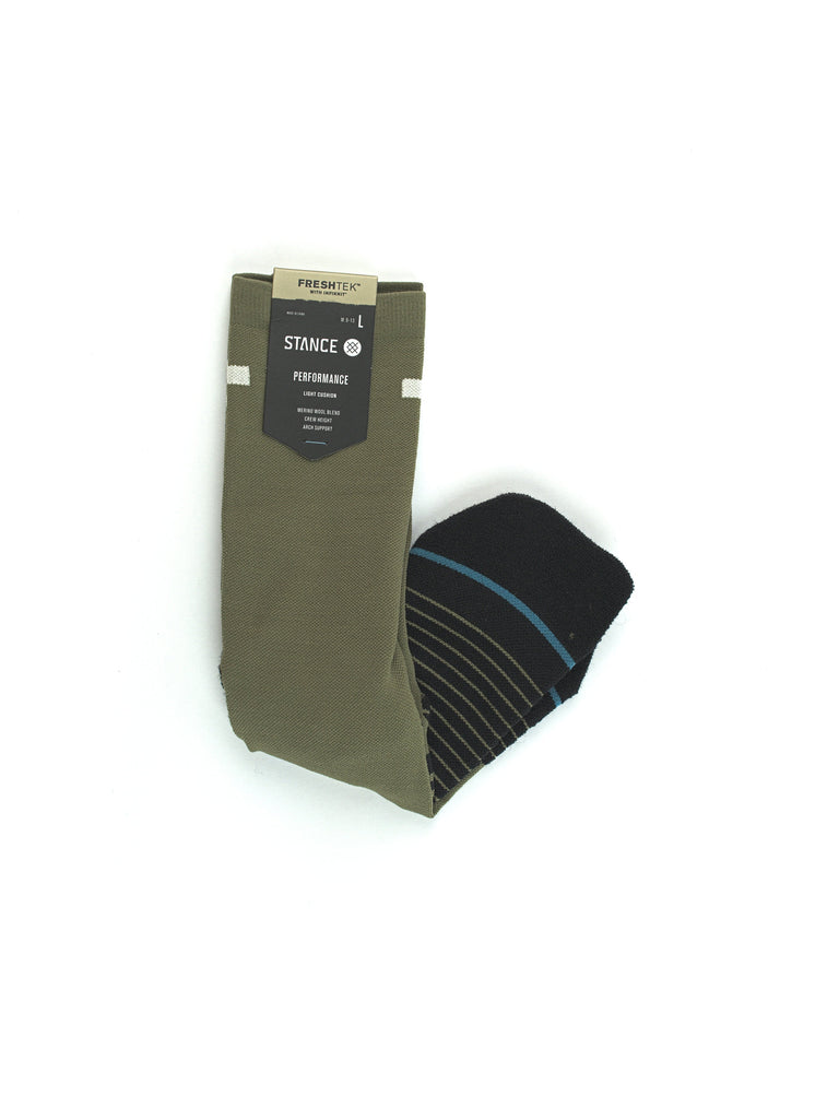 L 9 - 13 uk stance - freshtek lonely canyon crew socks - green - m 6-8.5 uk - 8-10.5 w grind supply company
