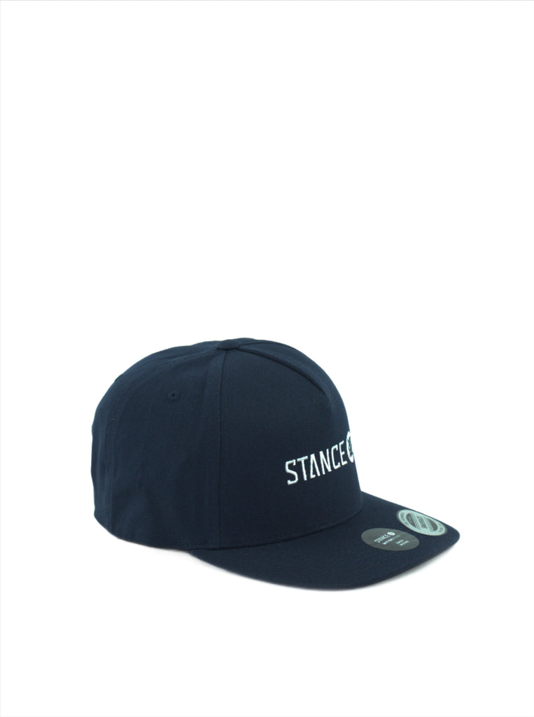 Navy blue Stance Icon Snap baseball cap with white embroidered logo from Grind Supply