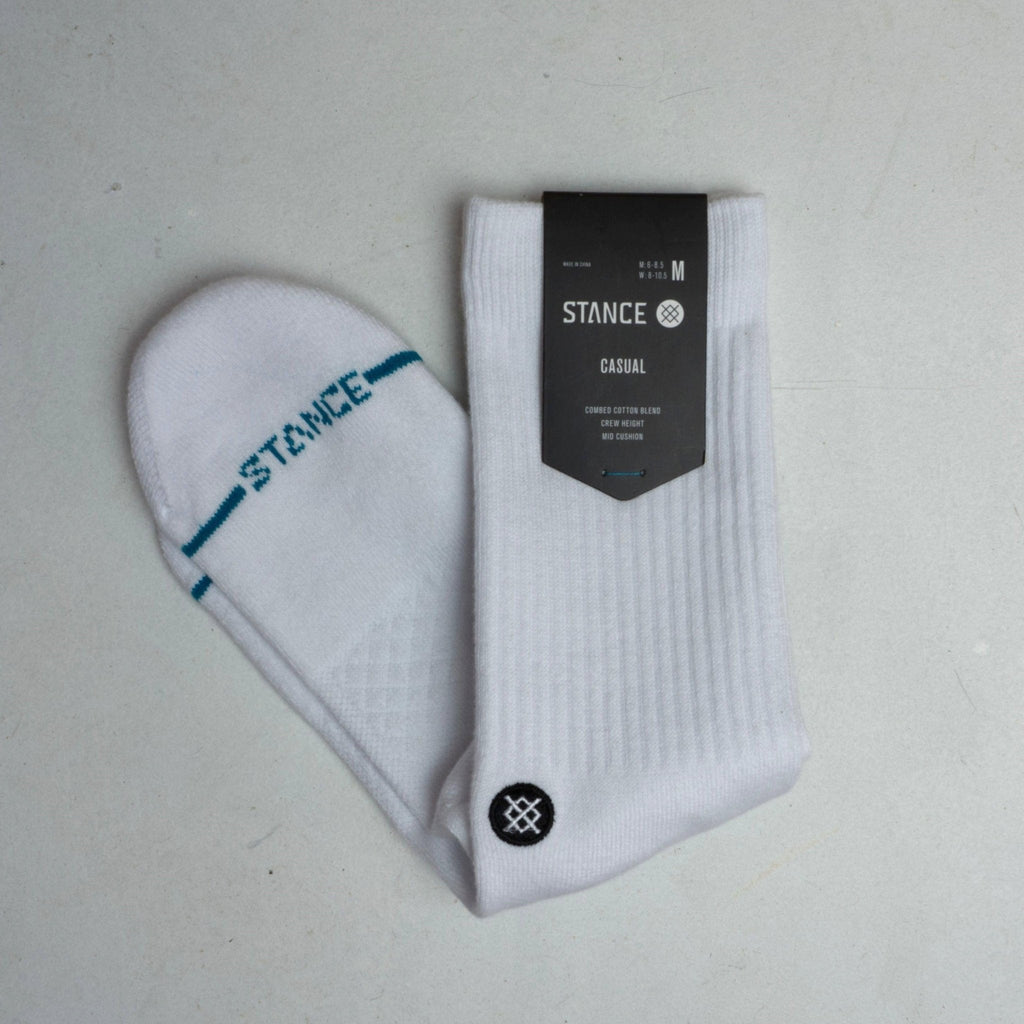 Stance socks - classics - icon logo - white - medium cushion grind supply company uk